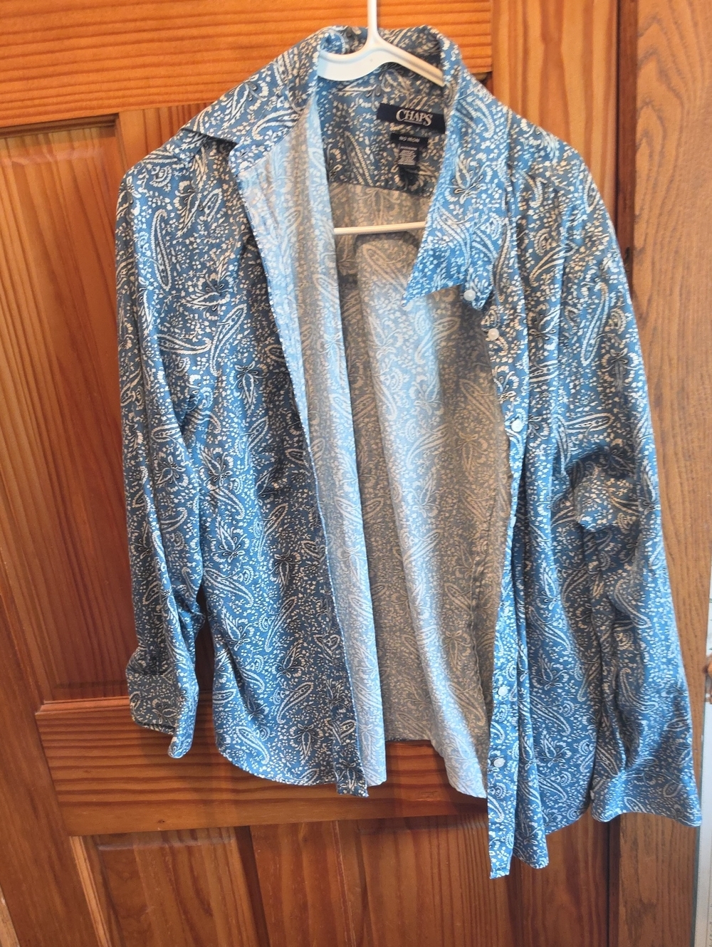 Chaps Men’s Blue Paisley Button-Up Shirt Jacket